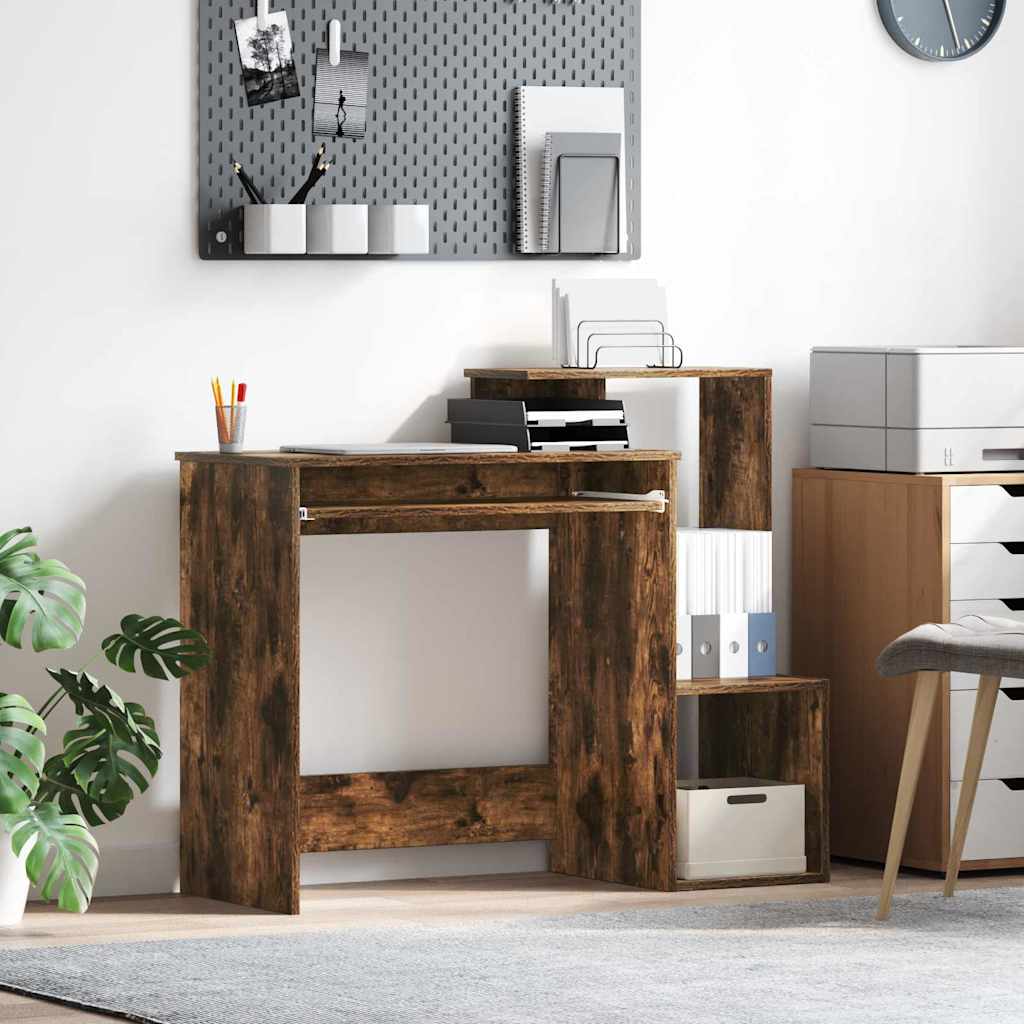 Skrivebord med skuff Røkt eik 106 x 41 x 88.5 cm Konstruert tre