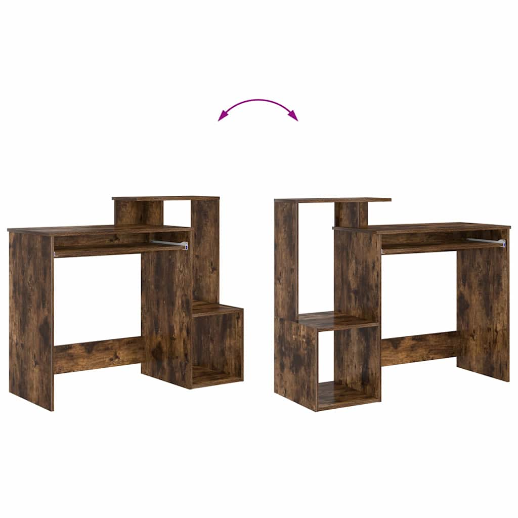 Skrivebord med skuff Røkt eik 106 x 41 x 88.5 cm Konstruert tre