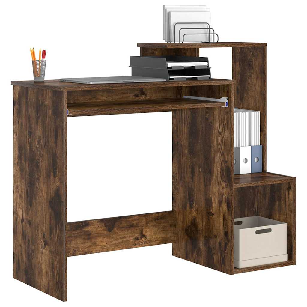 Skrivebord med skuff Røkt eik 106 x 41 x 88.5 cm Konstruert tre