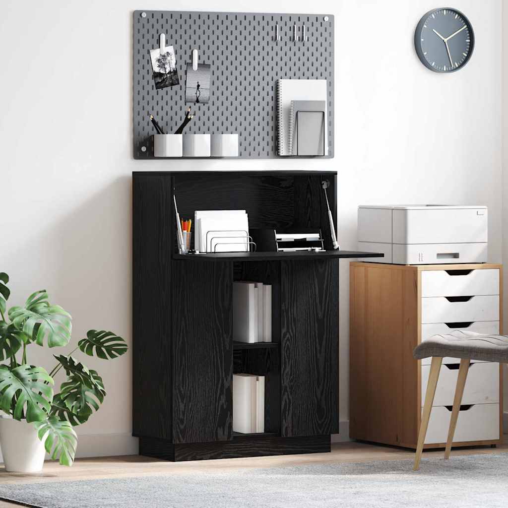Skrivebord Svart Eik 71.5 x 31.5 x 106.5 cm Konstruert tre