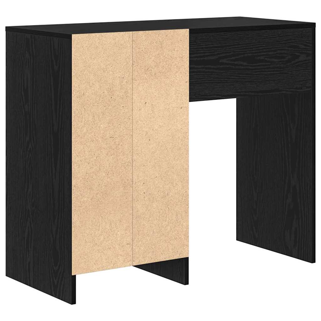Skrivebord med skuff Svart Eik 90 x 37,5 x 75 cm Konstruert tre