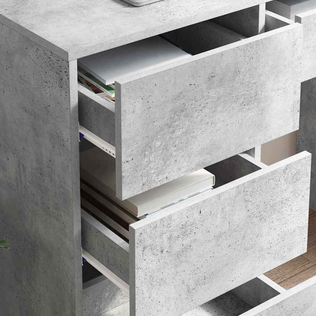 Skrivebord med skuff Betonggrå 90 x 37,5 x 75 cm Konstruert tre