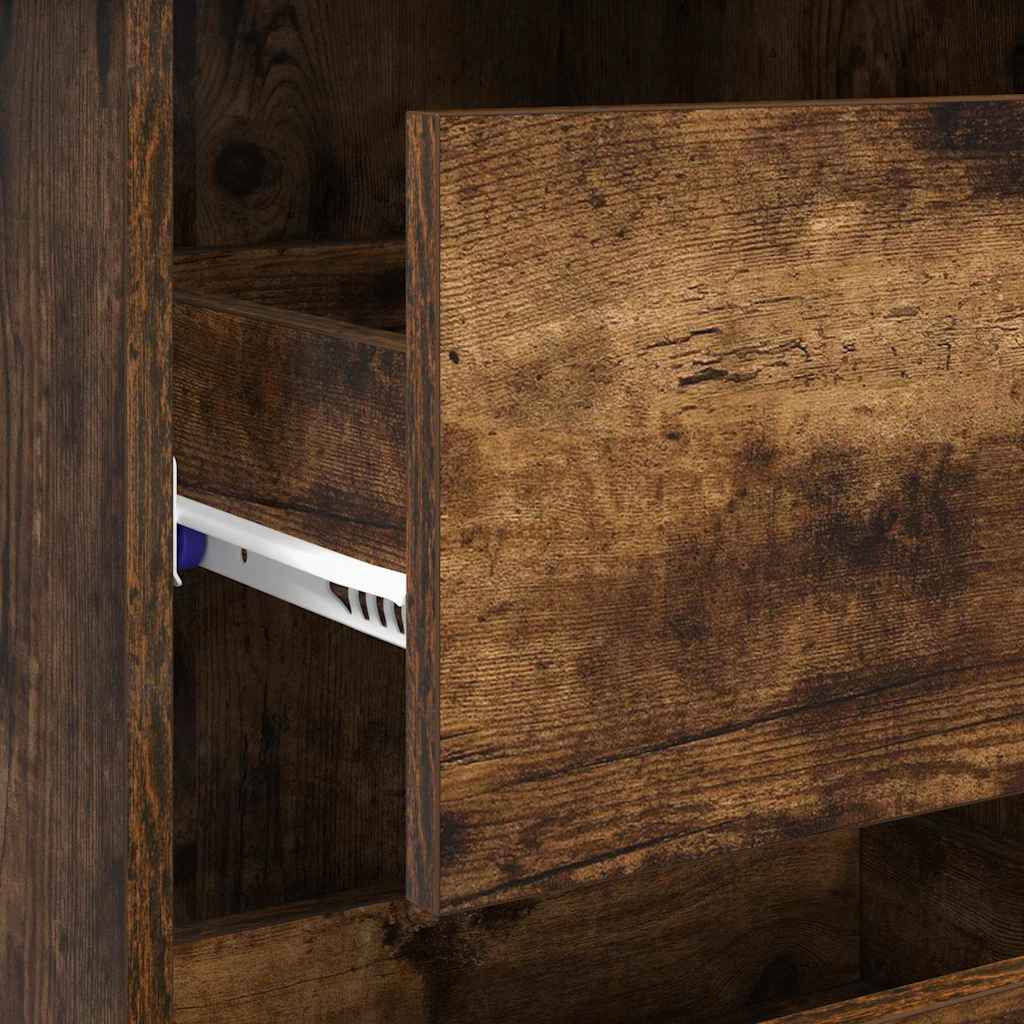 Skrivebord med skuff Røkt eik 90 x 37,5 x 75 cm Konstruert tre