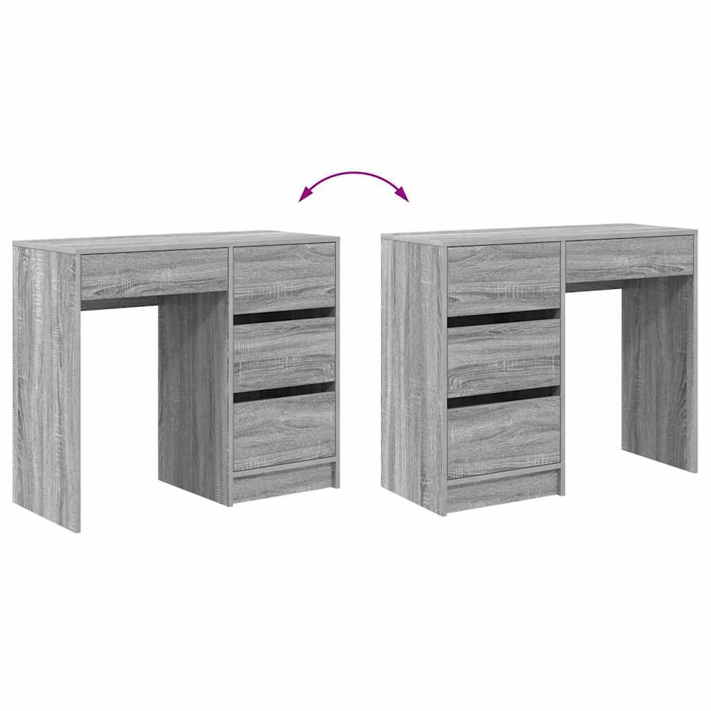 Skrivebord Grå Sonoma 90 x 37,5 x 75 cm Konstruert tre