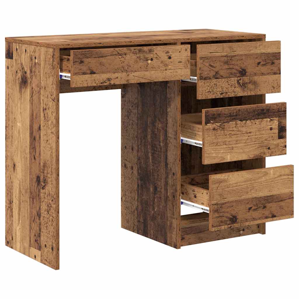 Skrivebord med skuff Gamle tre 90 x 37,5 x 75 cm Konstruert tre