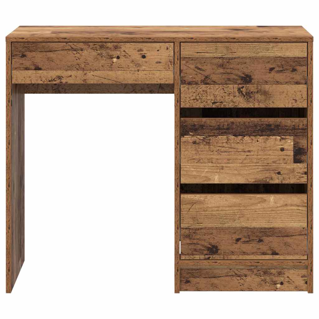 Skrivebord med skuff Gamle tre 90 x 37,5 x 75 cm Konstruert tre