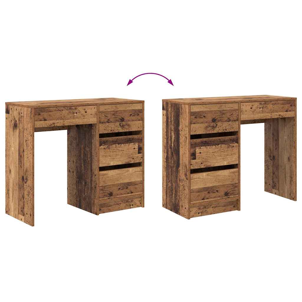 Skrivebord med skuff Gamle tre 90 x 37,5 x 75 cm Konstruert tre