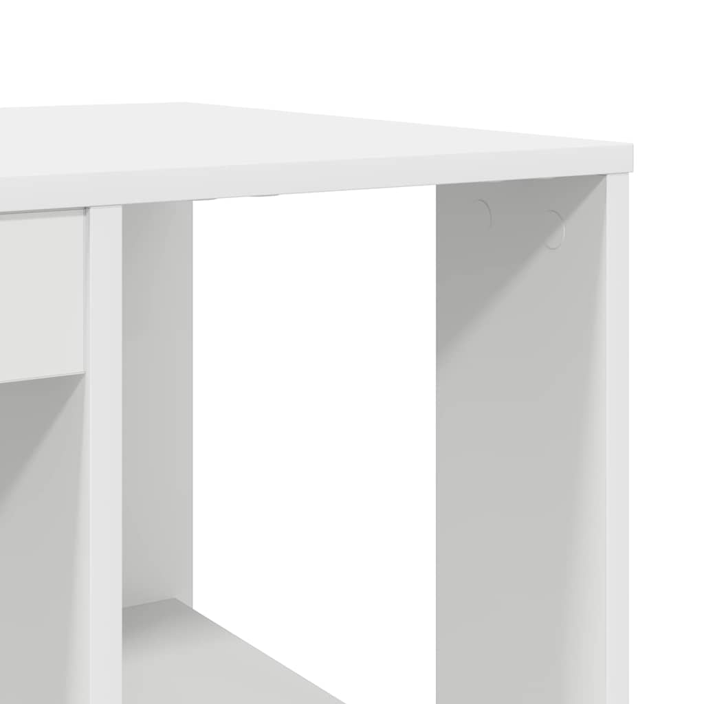Skrivebord med hylle Hvit 130 x 50,5 x 75 cm Konstruert tre