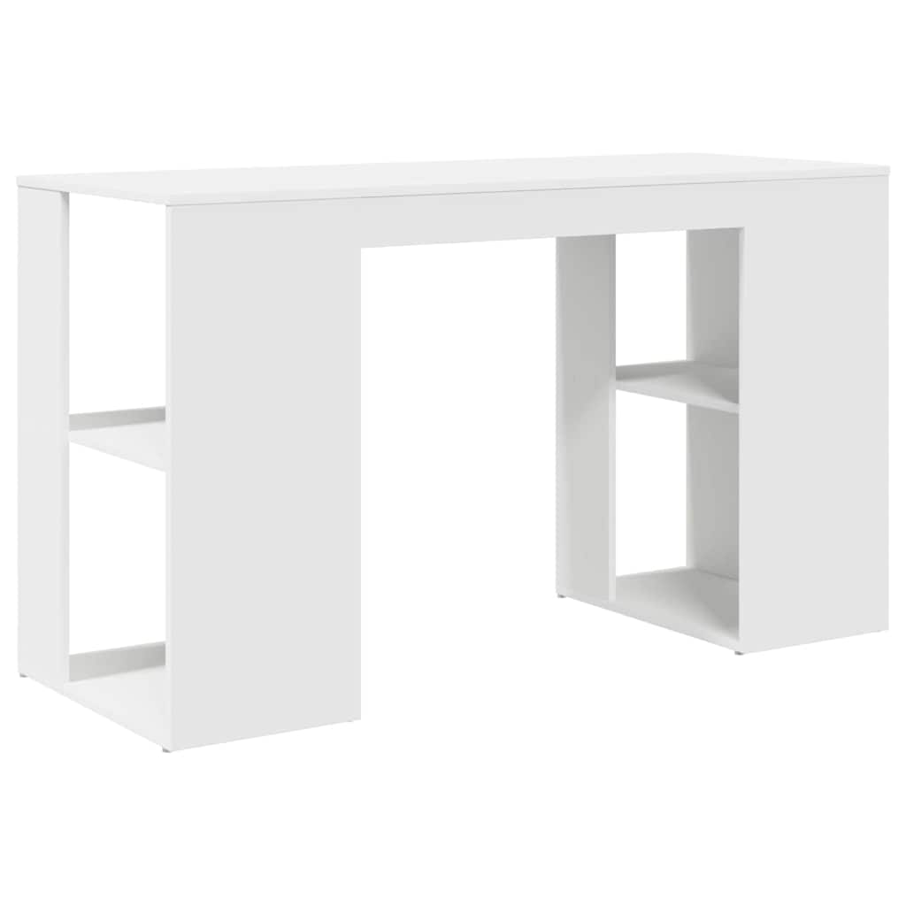 Skrivebord med hylle Hvit 130 x 50,5 x 75 cm Konstruert tre
