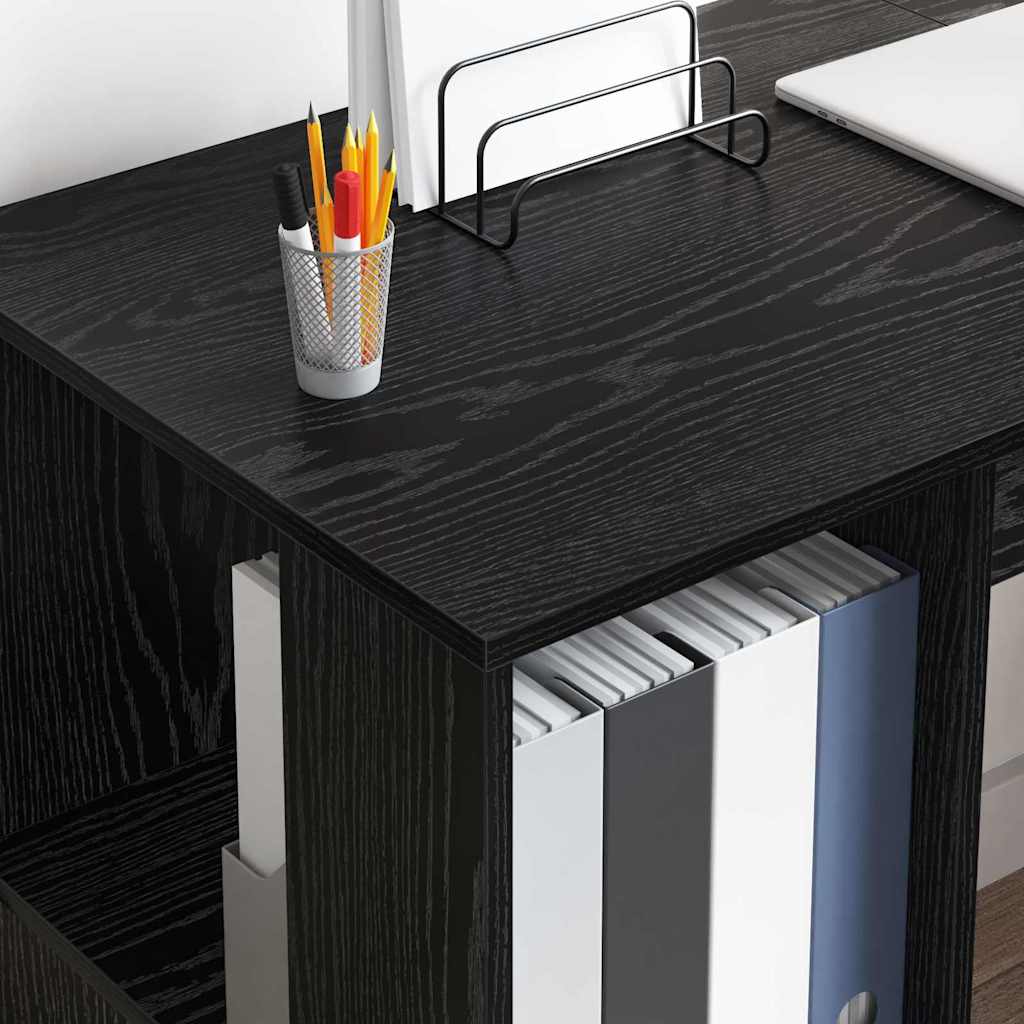 Skrivebord Svart Eik 130 x 50,5 x 75 cm Konstruert tre