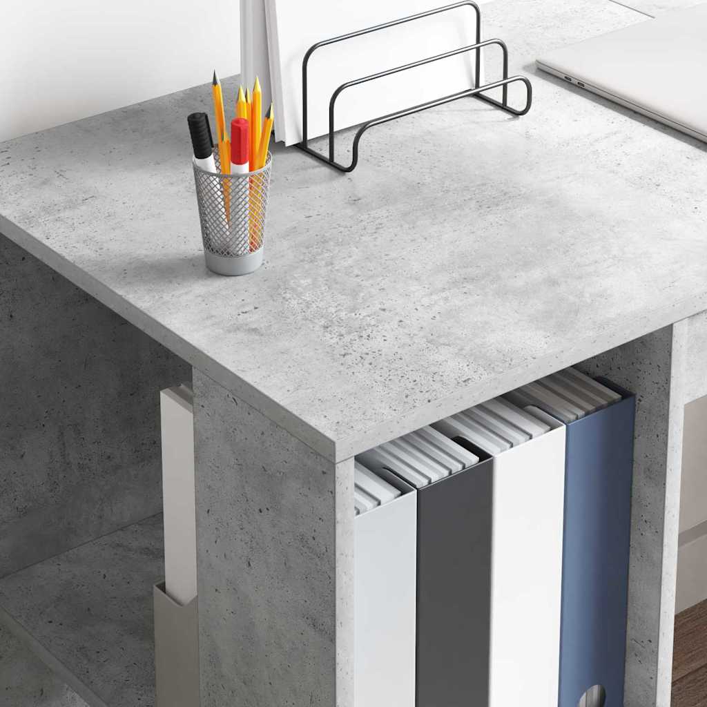 Skrivebord Betonggrå 130 x 50,5 x 75 cm Konstruert tre