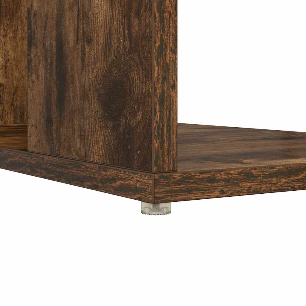 Skrivebord med hylle Røkt eik 130 x 50,5 x 75 cm Konstruert tre