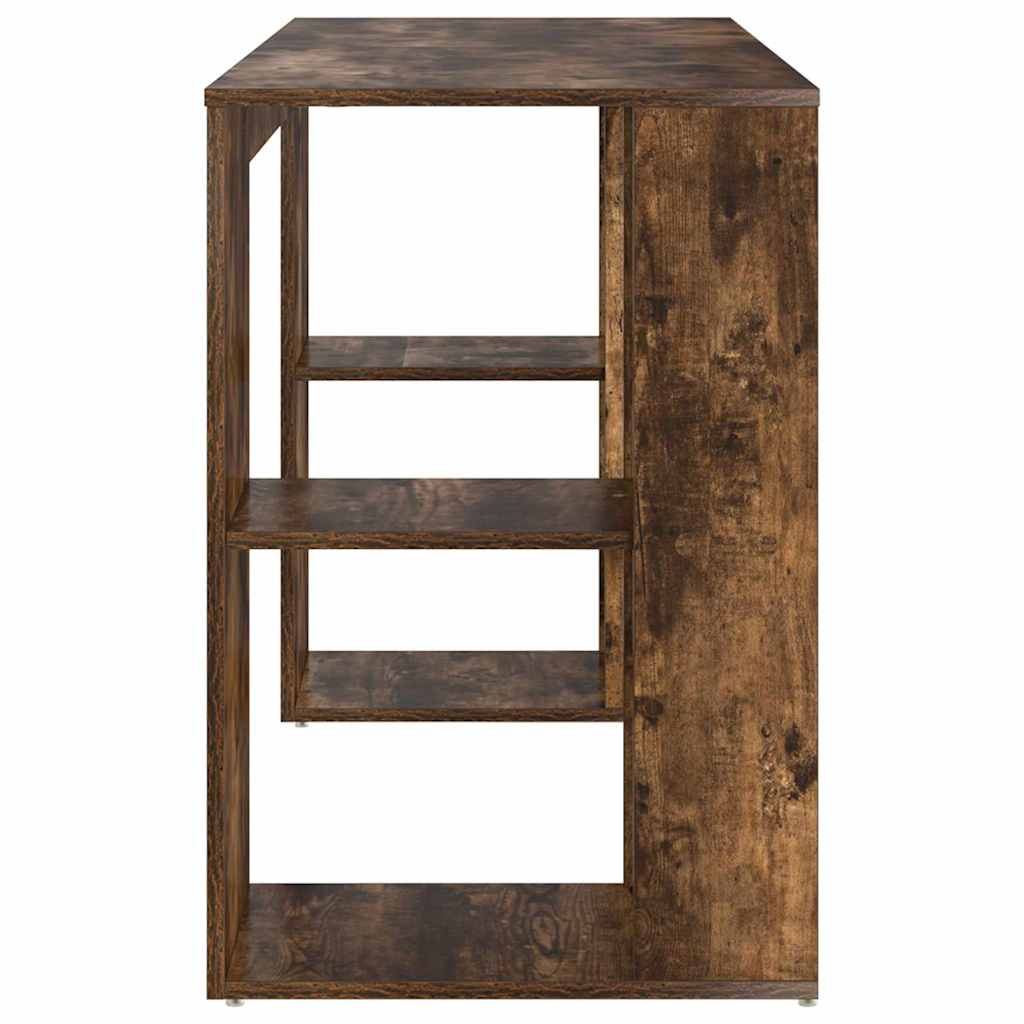 Skrivebord med hylle Røkt eik 130 x 50,5 x 75 cm Konstruert tre
