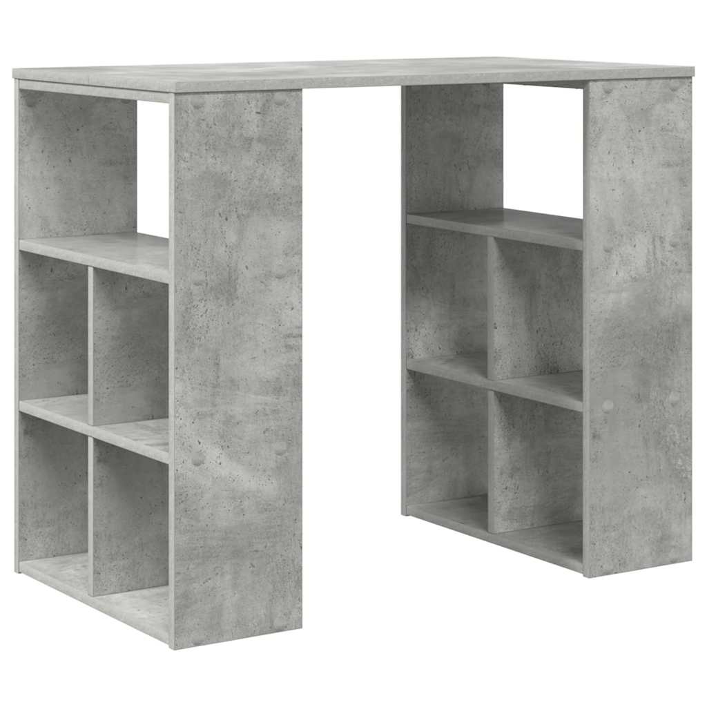 Skrivebord med hylle Betonggrå 90 x 50 x 75 cm Konstruert tre
