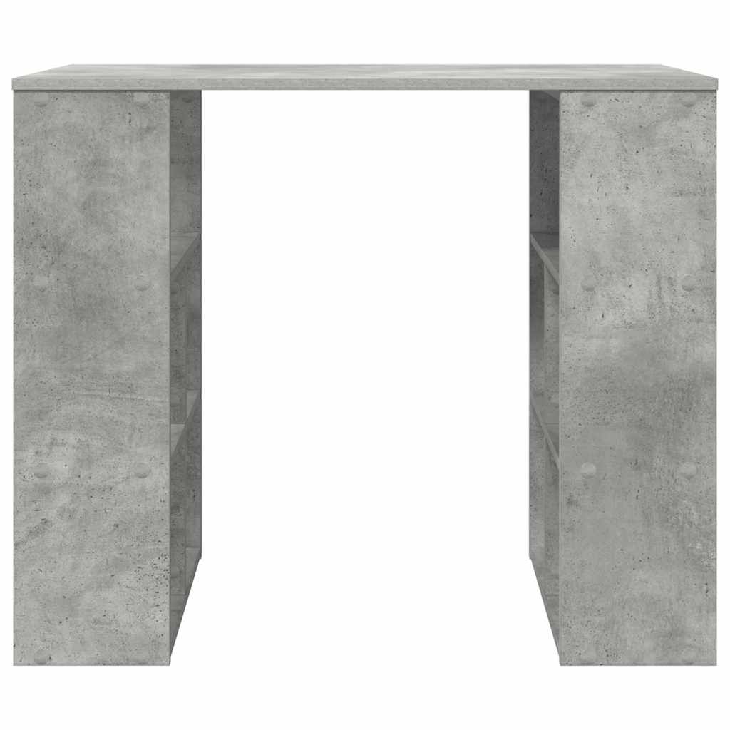 Skrivebord med hylle Betonggrå 90 x 50 x 75 cm Konstruert tre