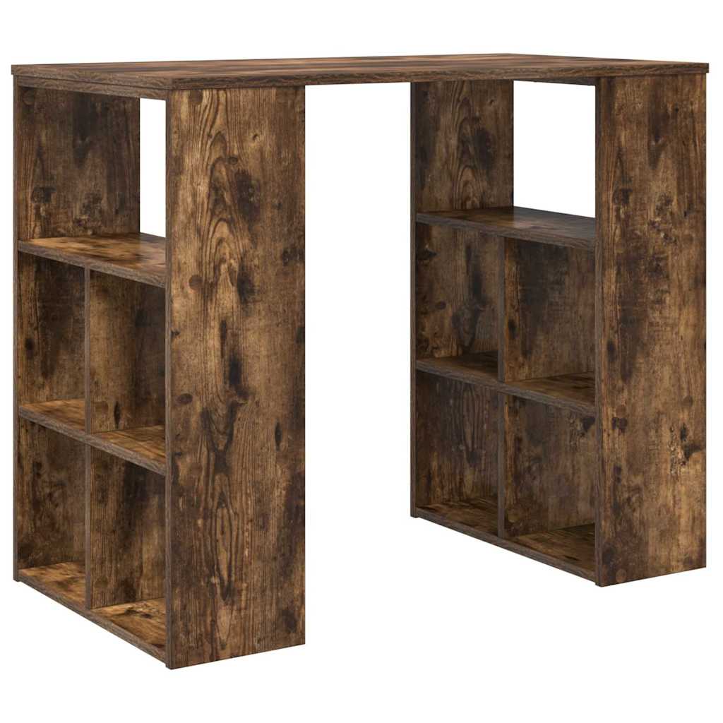 Skrivebord med hylle Røkt eik 90 x 50 x 75 cm Konstruert tre