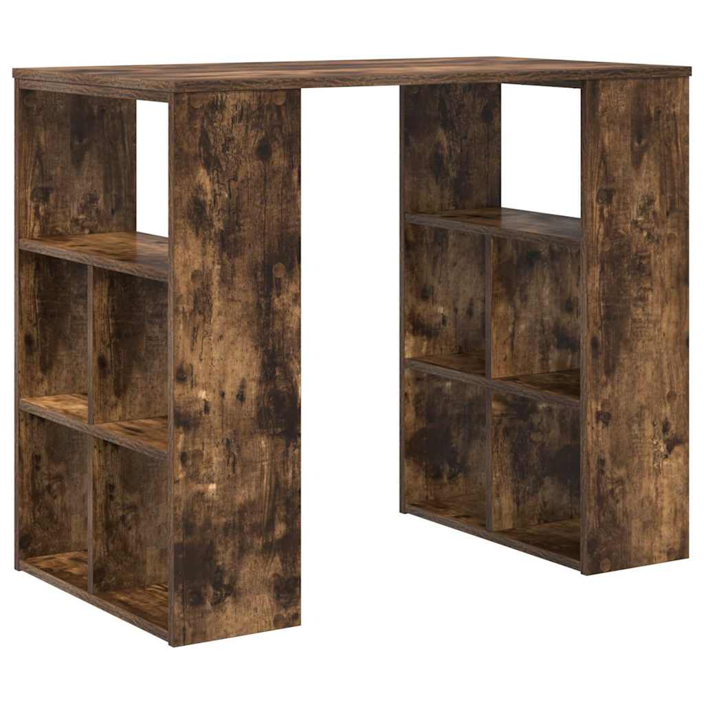 Skrivebord med hylle Røkt eik 90 x 50 x 75 cm Konstruert tre