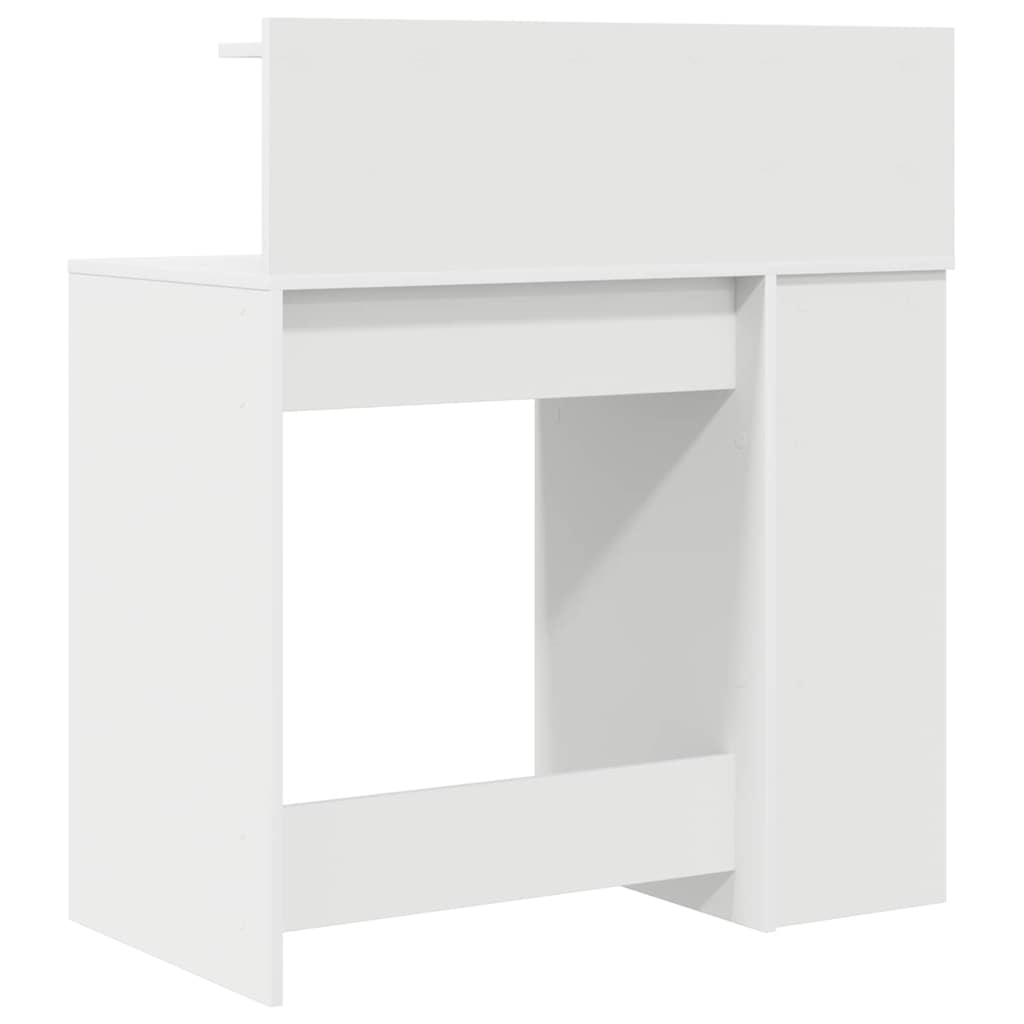 Skrivebord med hylle Hvit 90 x 48 x 101,5 cm Konstruert tre