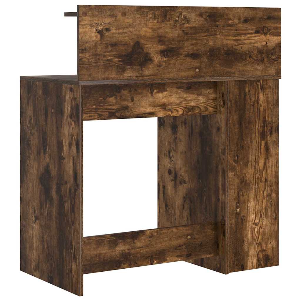 Skrivebord med hylle Røkt eik 90 x 48 x 101,5 cm Konstruert tre
