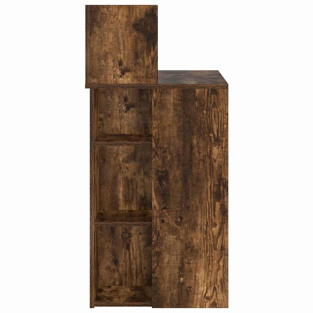 Skrivebord med hylle Røkt eik 90 x 48 x 101,5 cm Konstruert tre