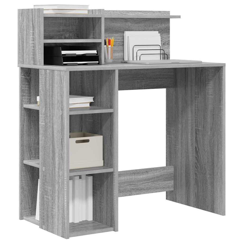 Skrivebord Grå Sonoma 90 x 48 x 101,5 cm Konstruert tre