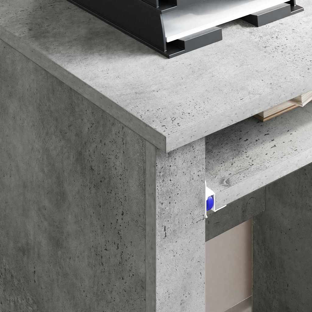 Skrivebord med hjul Betonggrå 91 x 50 x 77 cm Konstruert tre