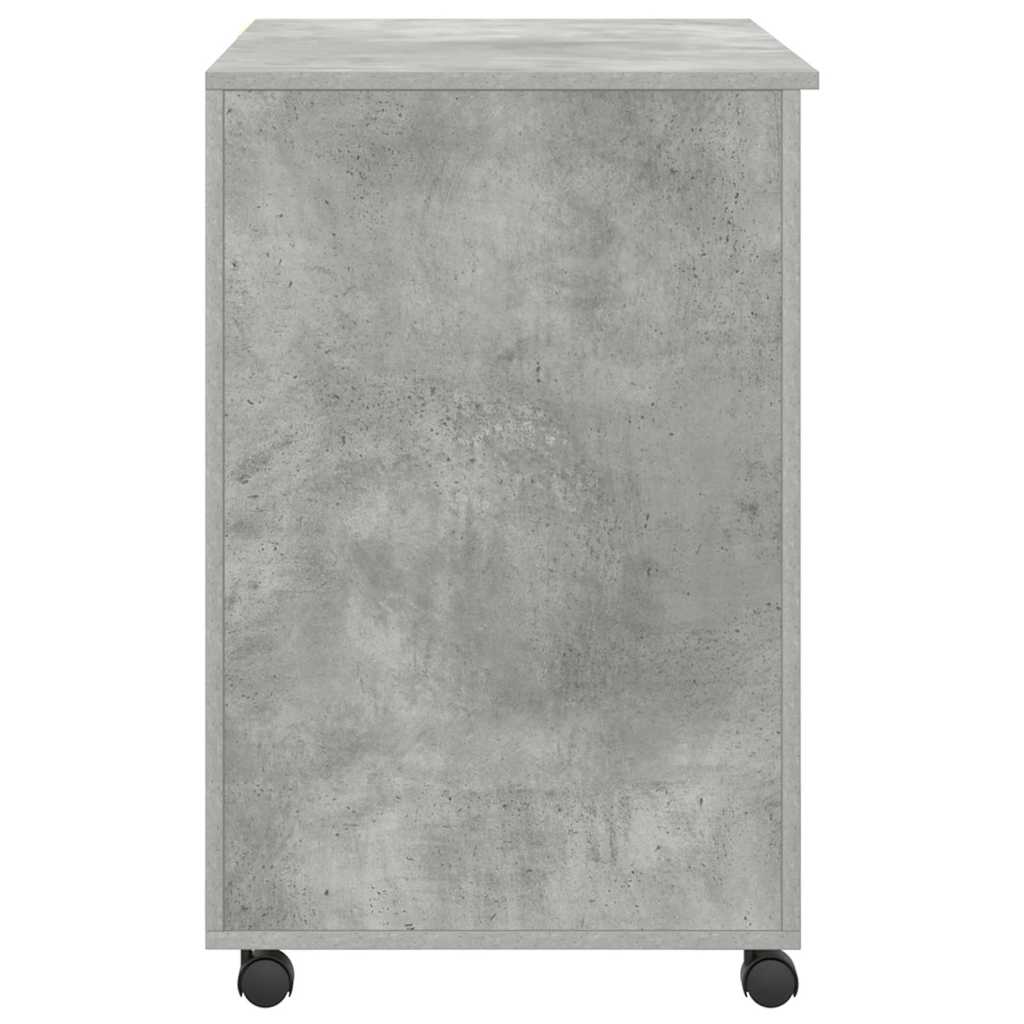 Skrivebord med hjul Betonggrå 91 x 50 x 77 cm Konstruert tre