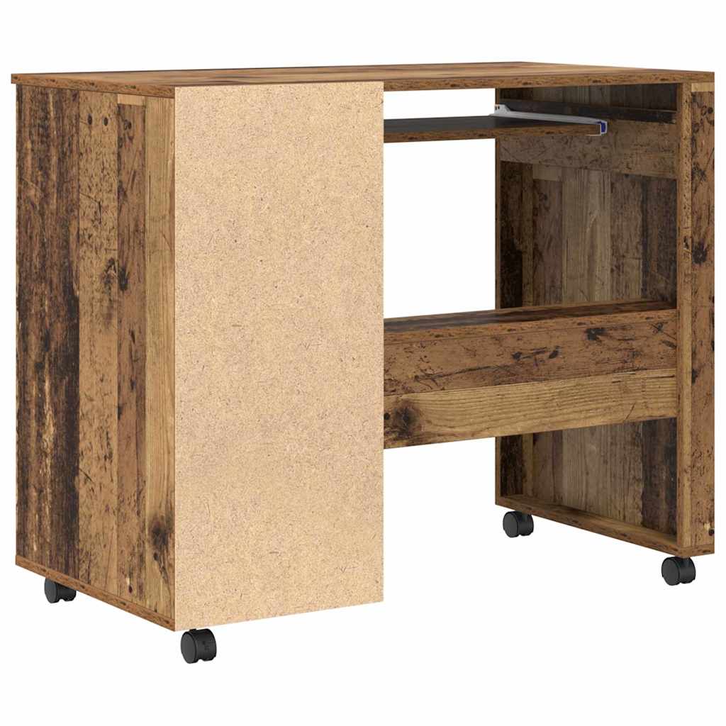 Skrivebord med hjul Gamle tre 91 x 50 x 77 cm Konstruert tre
