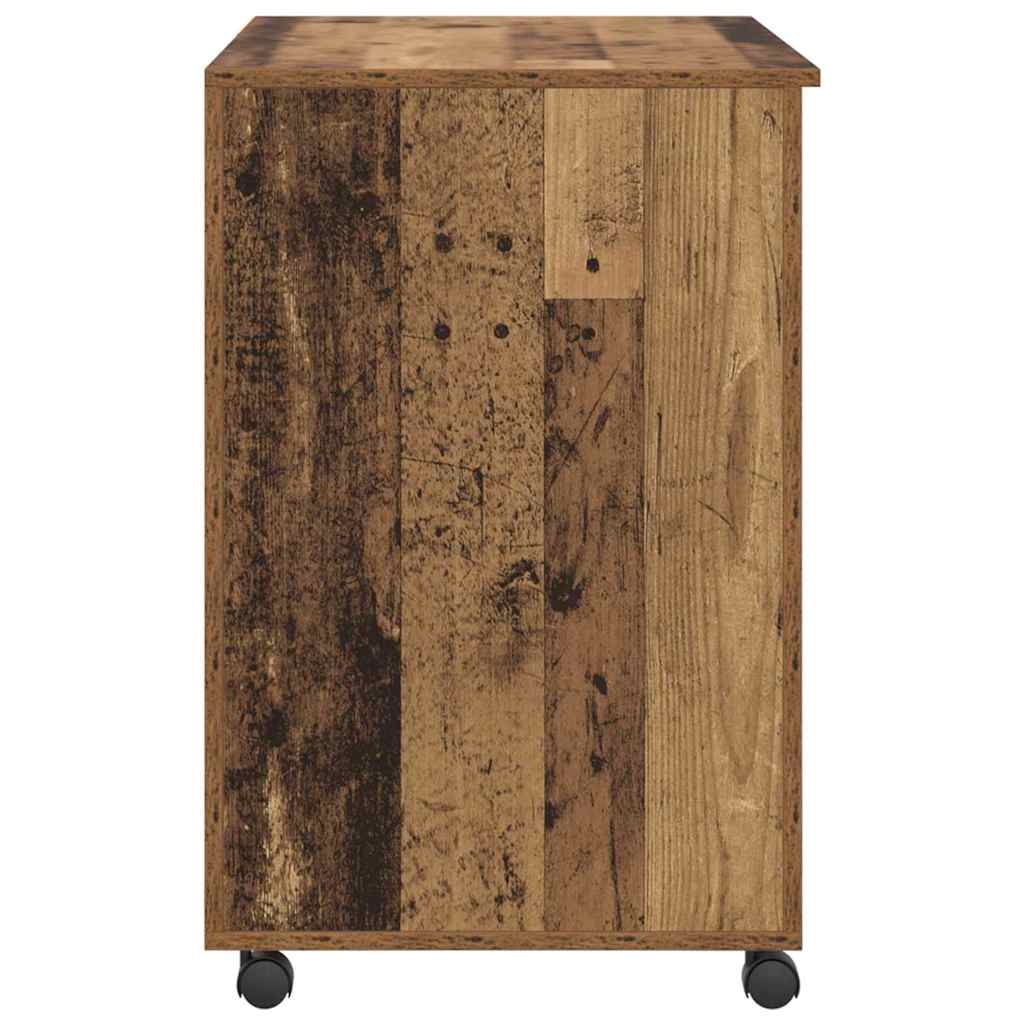 Skrivebord med hjul Gamle tre 91 x 50 x 77 cm Konstruert tre