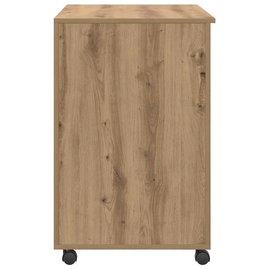 Skrivebord med hjul Artisan Eik Konstruert tre 91 x 50 x 77 cm