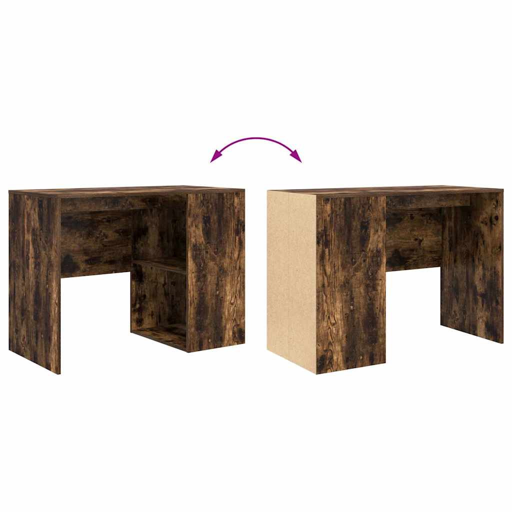 Skrivebord med hylle Røkt eik 102 x 50 x 75 cm Konstruert tre