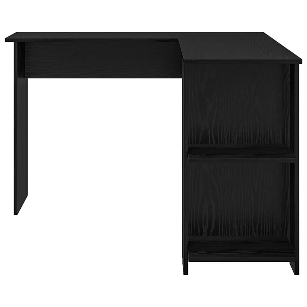 Hjørneskrivebord Svart Eik 140 x 113,5 x 75 cm Konstruert tre