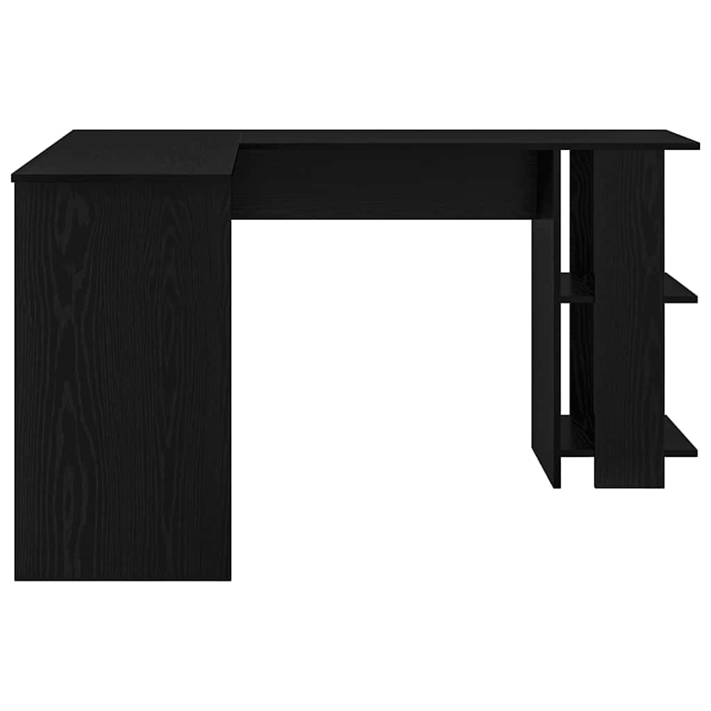Hjørneskrivebord Svart Eik 140 x 113,5 x 75 cm Konstruert tre