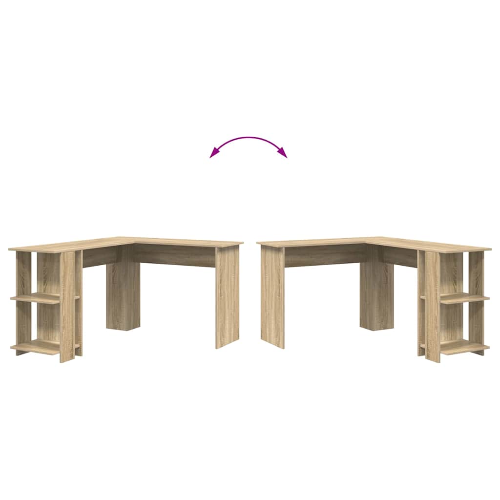 Hjørneskrivebord Sonoma eik 140 x 113,5 x 75 cm Konstruert tre