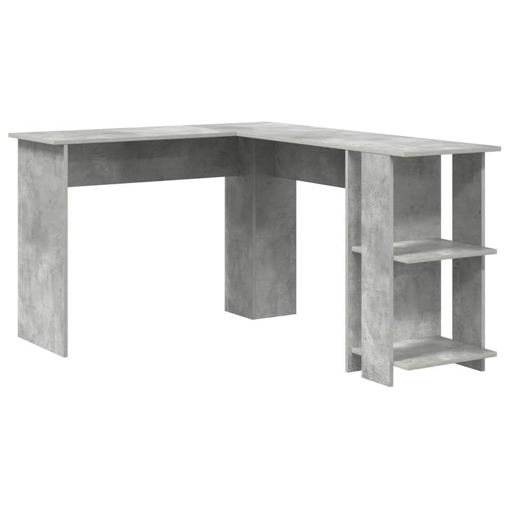 Hjørneskrivebord Betonggrå 140 x 113,5 x 75 cm Konstruert tre