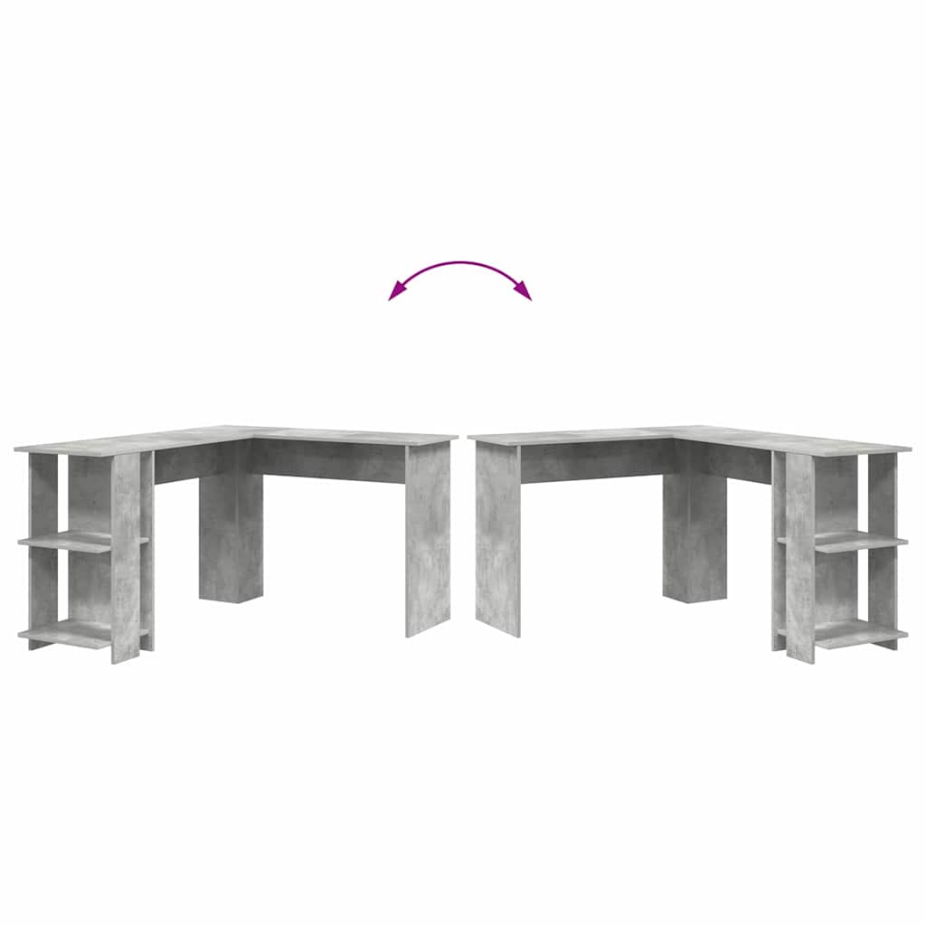 Hjørneskrivebord Betonggrå 140 x 113,5 x 75 cm Konstruert tre