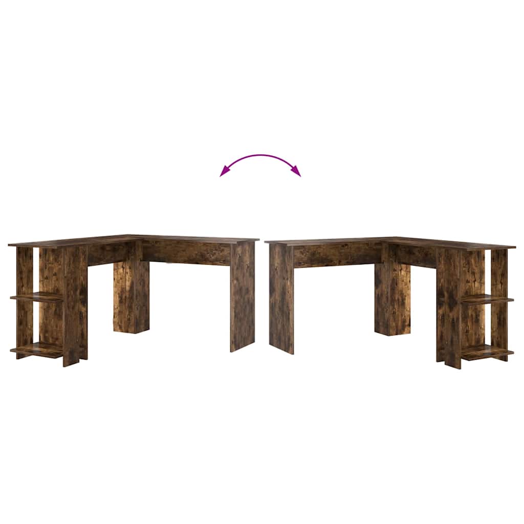 Hjørneskrivebord Røkt eik 140 x 113,5 x 75 cm Konstruert tre