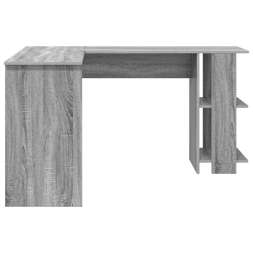 Hjørneskrivebord Grå Sonoma 140 x 113,5 x 75 cm Konstruert tre