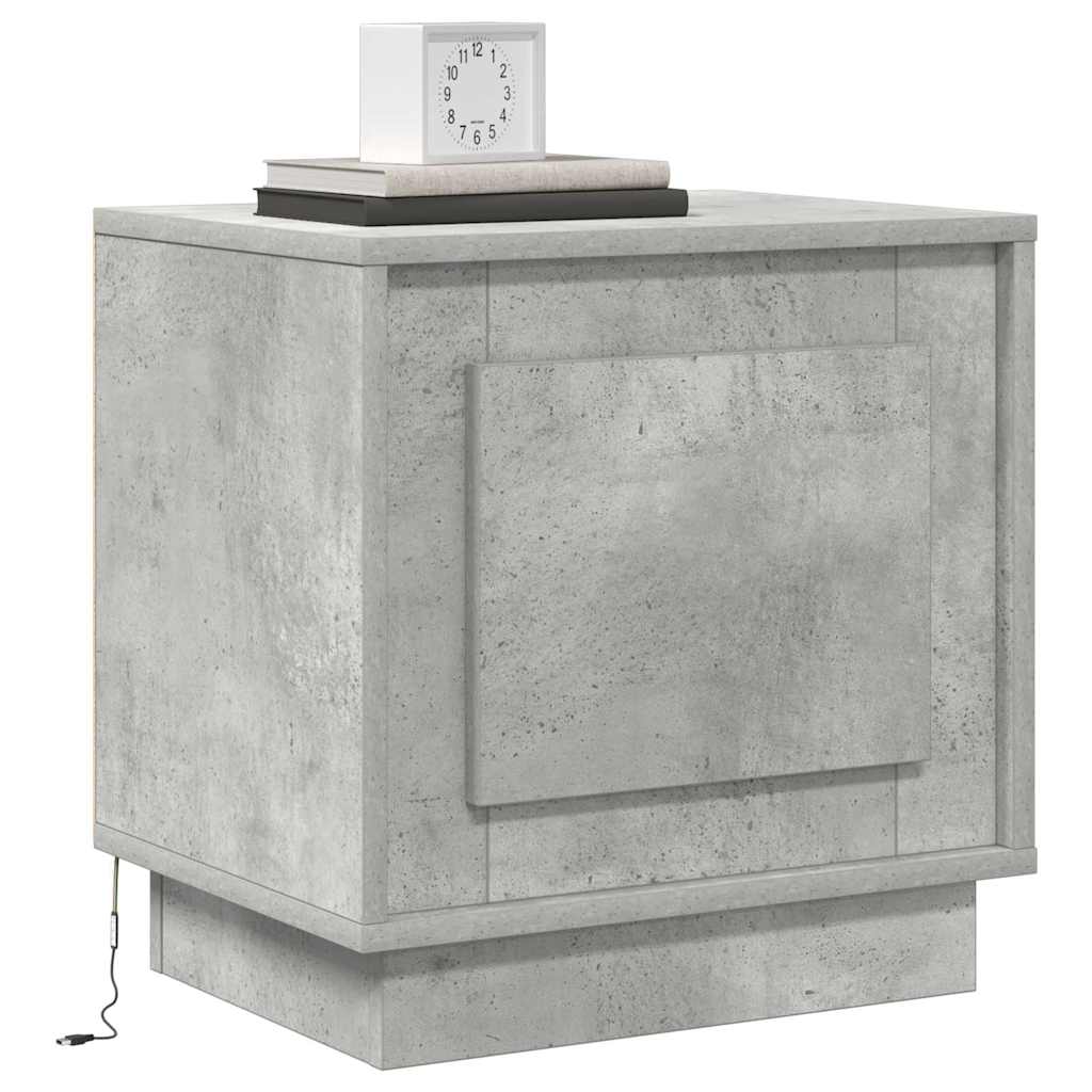Nattbordskap 2 pcs Betonggrå 44 x 34,5 x 45 cm Konstruert tre