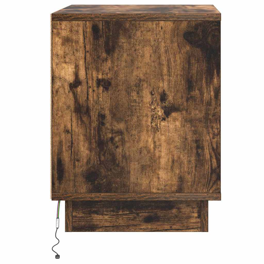 Nattbordskap Røkt eik 44 x 34,5 x 45 cm Konstruert tre