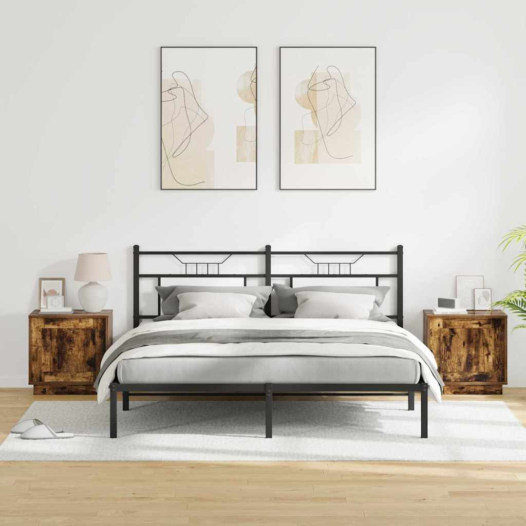 Nattbordskap 2 pcs Røkt eik 44 x 34,5 x 45 cm Konstruert tre