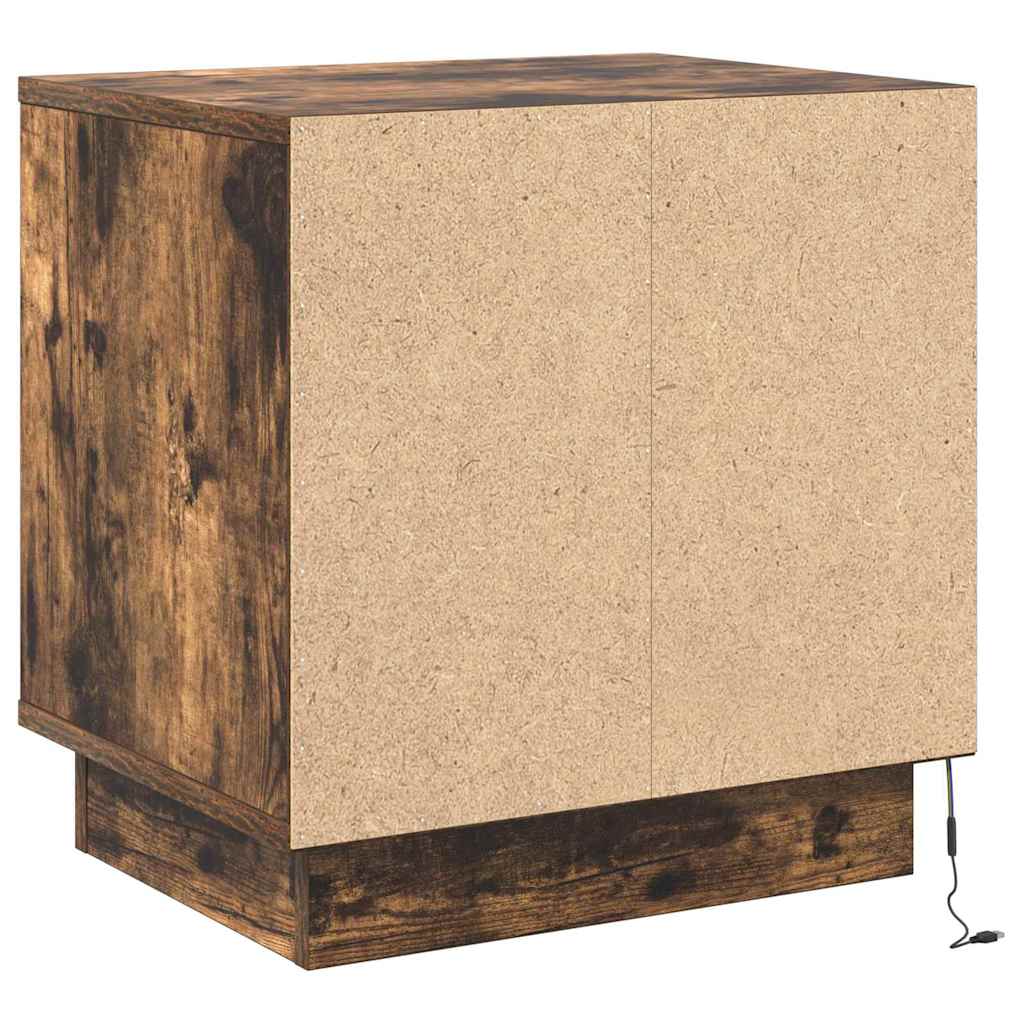 Nattbordskap 2 pcs Røkt eik 44 x 34,5 x 45 cm Konstruert tre