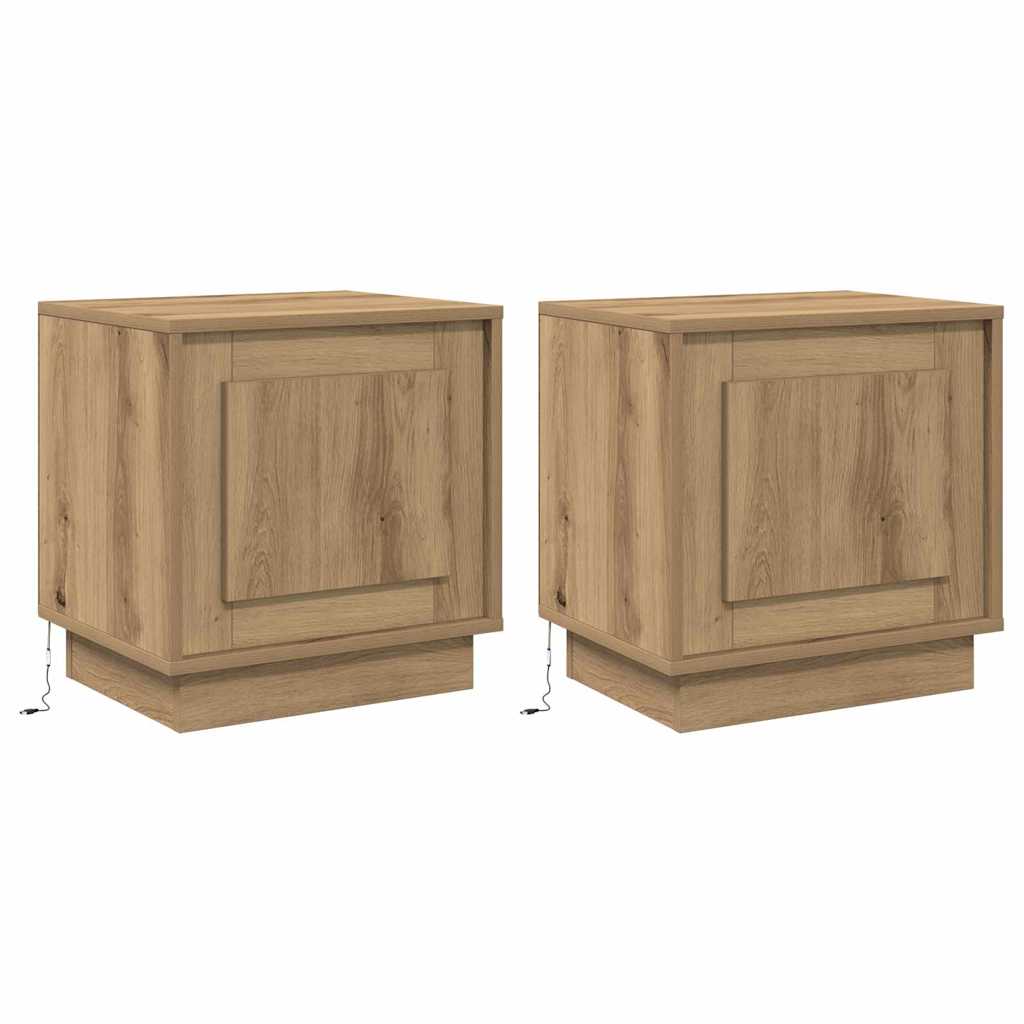 Nattbordskap 2 stk. Artisan Eik 44 x 34,5 x 45 cm