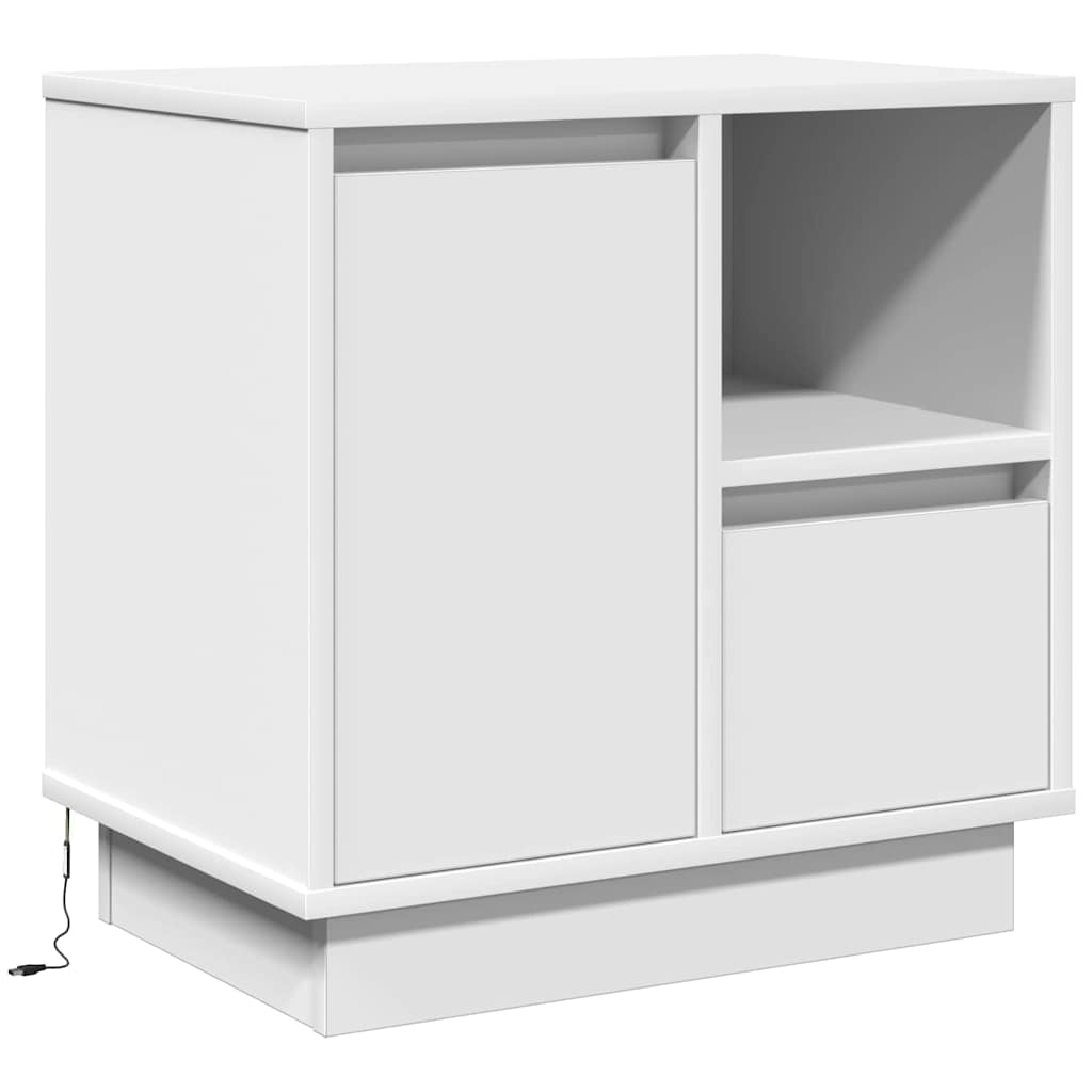 Nattbordskap 2 pcs Hvit 50 x 34,5 x 50 cm. Konstruert tre