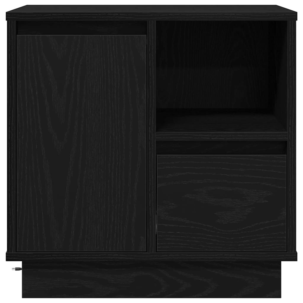 Nattbordskap Svart Eik 50 x 34,5 x 50 cm. Konstruert tre
