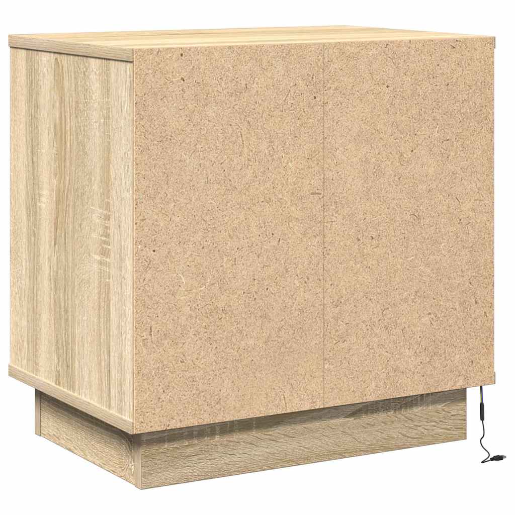 Nattbordskap Sonoma eik 50 x 34,5 x 50 cm. Konstruert tre