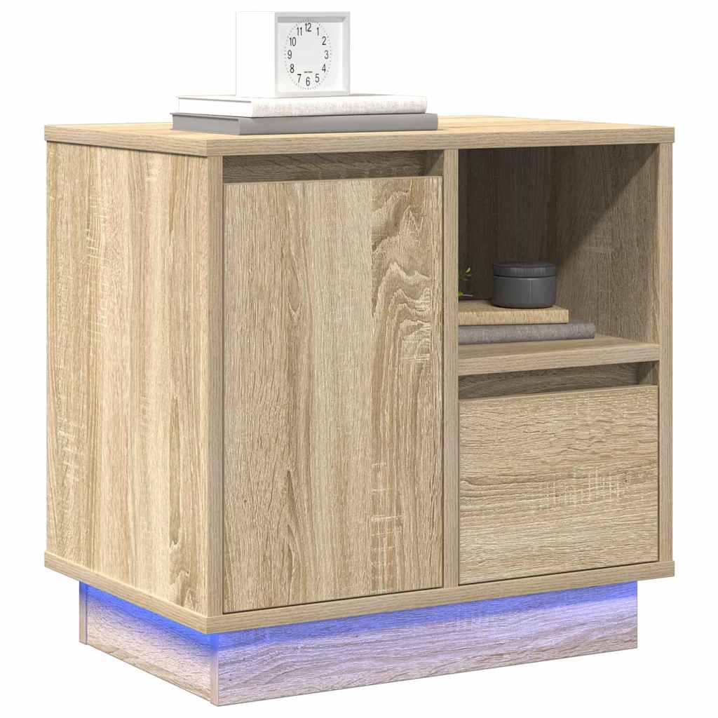 Nattbordskap Sonoma eik 50 x 34,5 x 50 cm. Konstruert tre