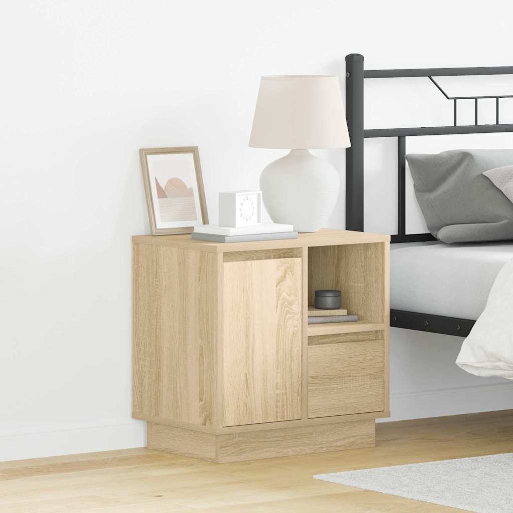Nattbordskap 2 pcs Sonoma eik 50 x 34,5 x 50 cm. Konstruert tre