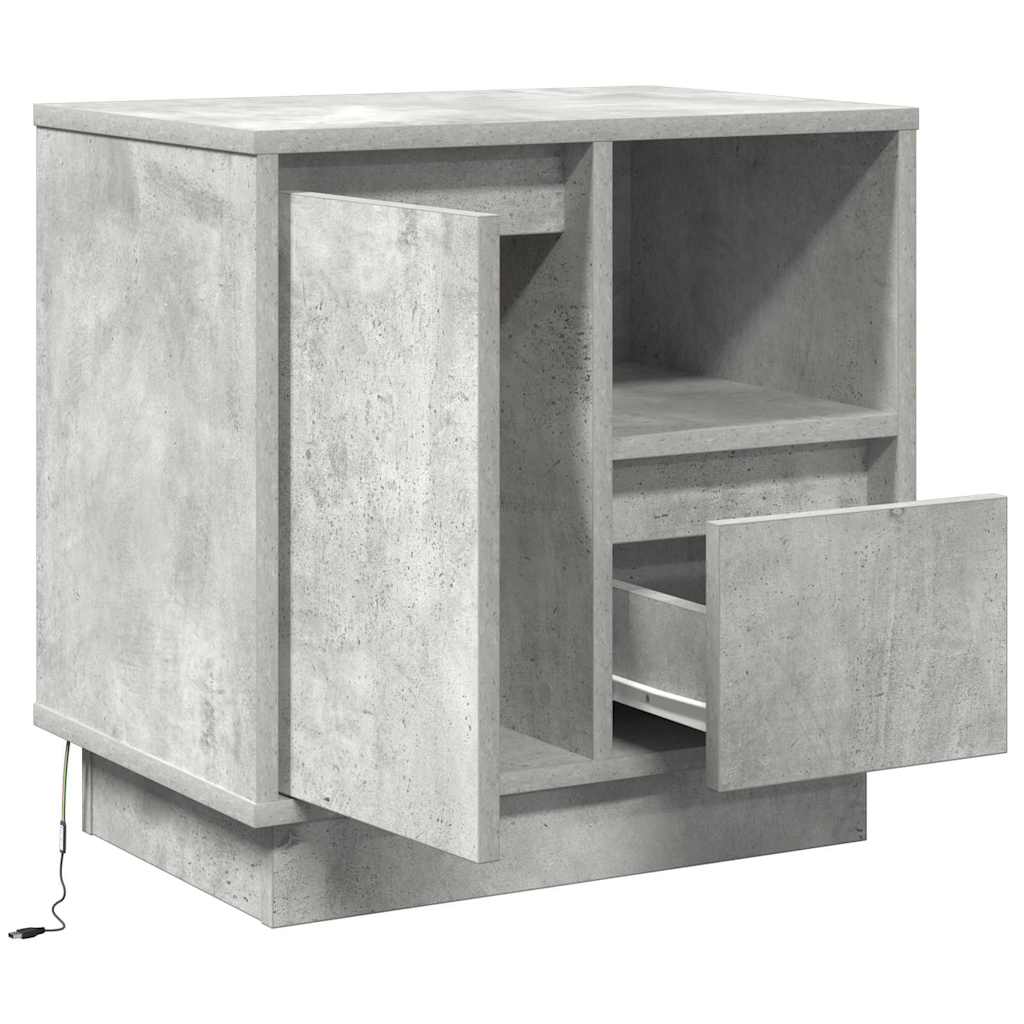 Nattbordskap Betonggrå 50 x 34,5 x 50 cm. Konstruert tre