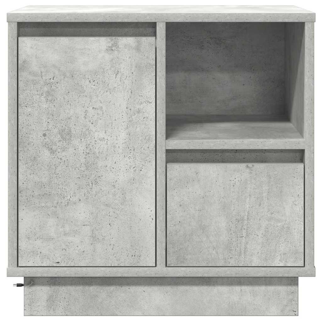 Nattbordskap 2 pcs Betonggrå 50 x 34,5 x 50 cm. Konstruert tre